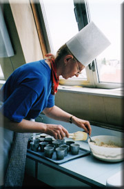Student chef preparing pastries